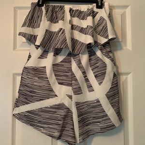 Navy and White Romper